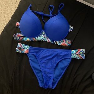 Blue Pattern Bikini Set